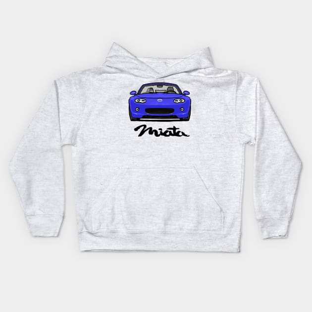 Mazda Mx5 Miata NC1 Blue Kids Hoodie by Woreth